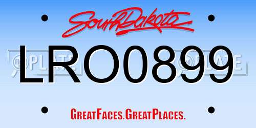 LRO0899 South Dakota License Plate
