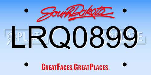 LRQ0899 South Dakota License Plate