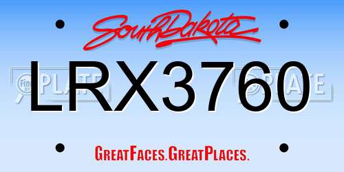 LRX3760 South Dakota License Plate