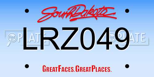 LRZ049 South Dakota License Plate