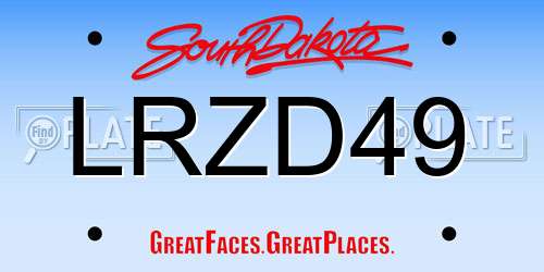 LRZD49 South Dakota License Plate