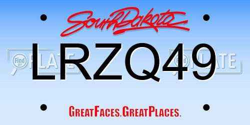 LRZQ49 South Dakota License Plate