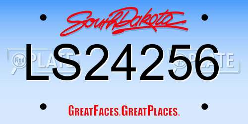 LS24256 South Dakota License Plate