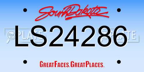 LS24286 South Dakota License Plate