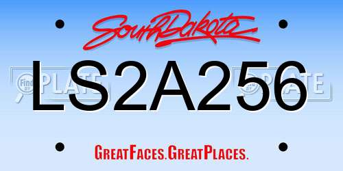 LS2A256 South Dakota License Plate