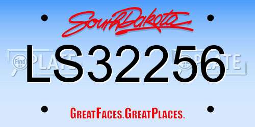 LS32256 South Dakota License Plate