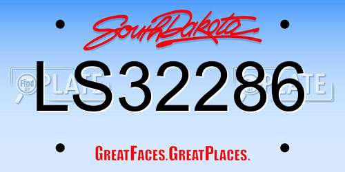 LS32286 South Dakota License Plate