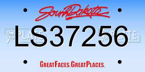 LS37256 South Dakota License Plate