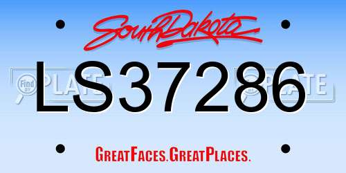 LS37286 South Dakota License Plate