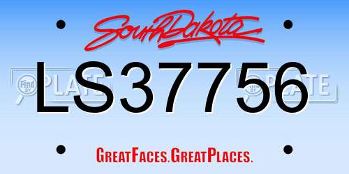 LS37756 South Dakota License Plate