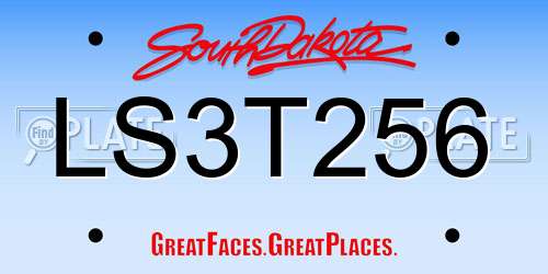 LS3T256 South Dakota License Plate