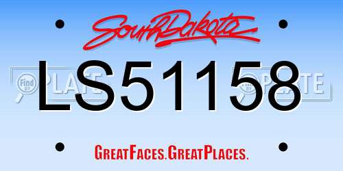 LS51158 South Dakota License Plate