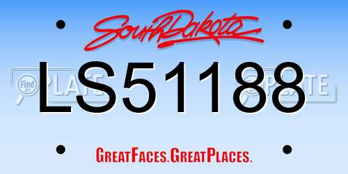 LS51188 South Dakota License Plate