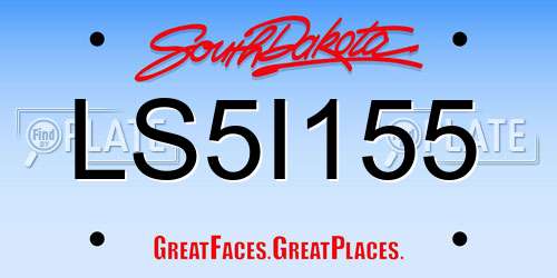 LS5I155 South Dakota License Plate