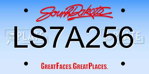 LS7A256 South Dakota License Plate