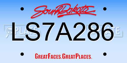 LS7A286 South Dakota License Plate
