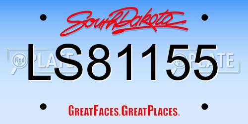 LS81155 South Dakota License Plate
