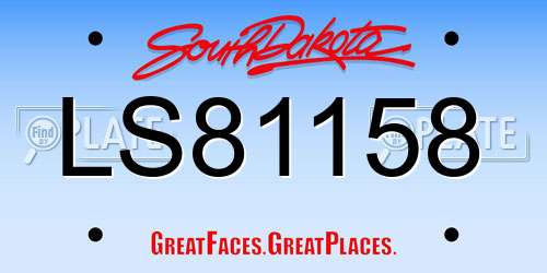 LS81158 South Dakota License Plate