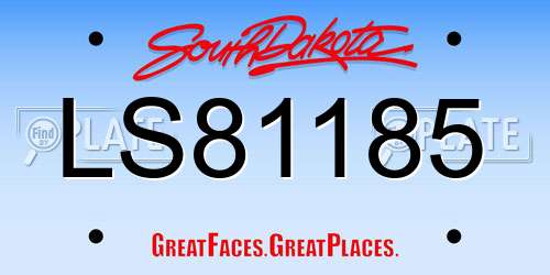 LS81185 South Dakota License Plate