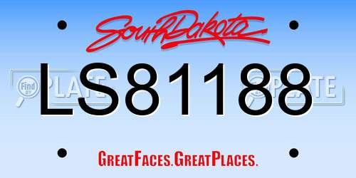 LS81188 South Dakota License Plate