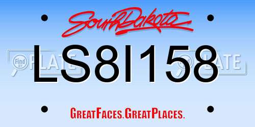 LS8I158 South Dakota License Plate