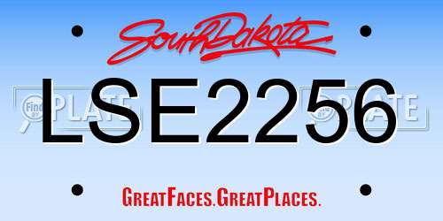 LSE2256 South Dakota License Plate