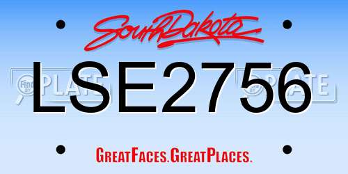LSE2756 South Dakota License Plate