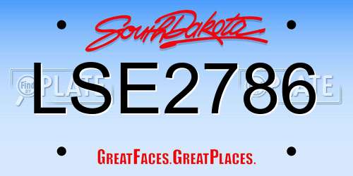 LSE2786 South Dakota License Plate