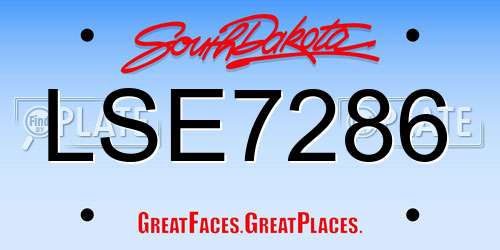 LSE7286 South Dakota License Plate