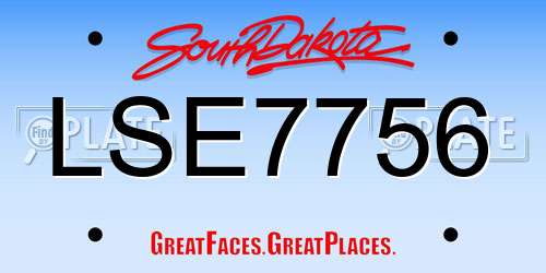 LSE7756 South Dakota License Plate