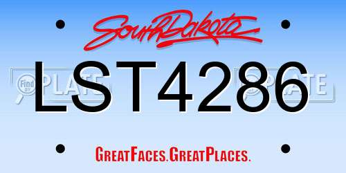 LST4286 South Dakota License Plate