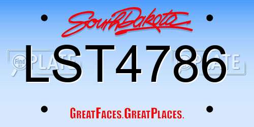 LST4786 South Dakota License Plate