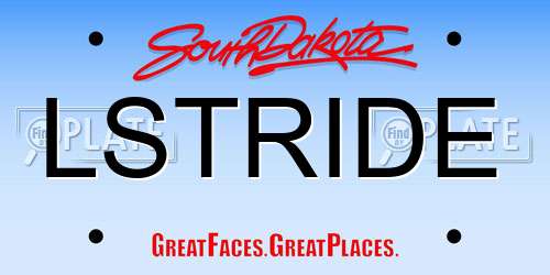 LSTRIDE South Dakota License Plate