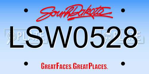 LSW0528 South Dakota License Plate