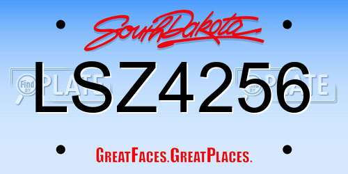 LSZ4256 South Dakota License Plate