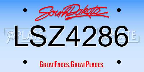 LSZ4286 South Dakota License Plate