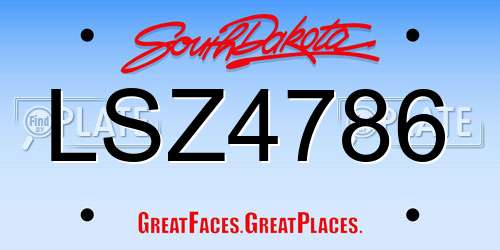 LSZ4786 South Dakota License Plate