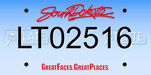 LT02516 South Dakota License Plate