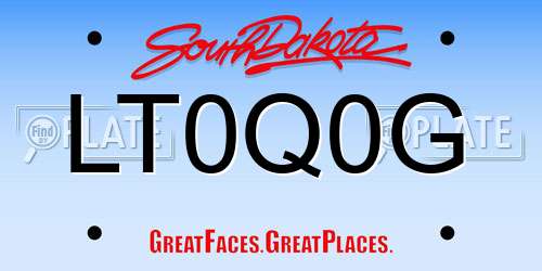 LT0Q0G South Dakota License Plate