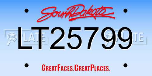 LT25799 South Dakota License Plate
