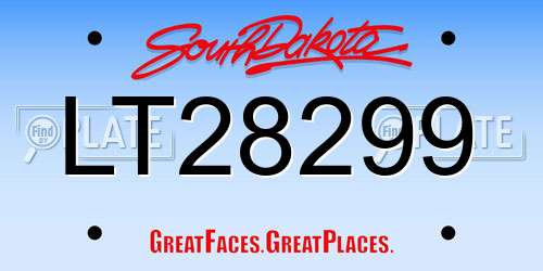 LT28299 South Dakota License Plate