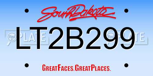 LT2B299 South Dakota License Plate