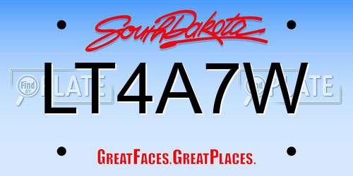 LT4A7W South Dakota License Plate