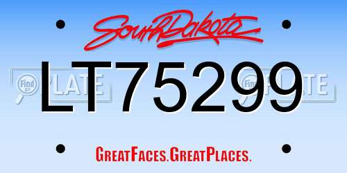 LT75299 South Dakota License Plate