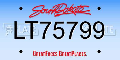 LT75799 South Dakota License Plate