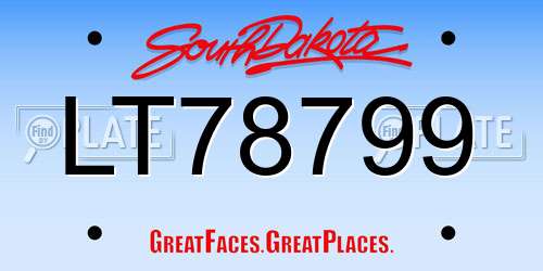 LT78799 South Dakota License Plate