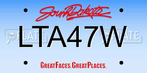 LTA47W South Dakota License Plate