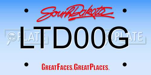 LTD00G South Dakota License Plate