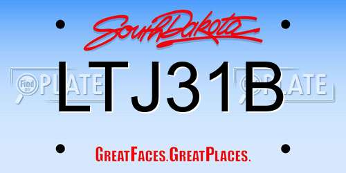 LTJ31B South Dakota License Plate
