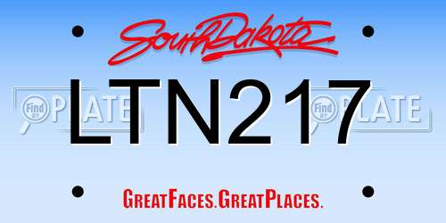 LTN217 South Dakota License Plate